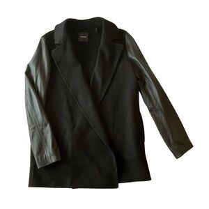 Theory Clairene Coat/Jacket with Leather Sleeves